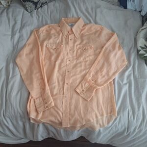 Peach Button-Up Men's Top